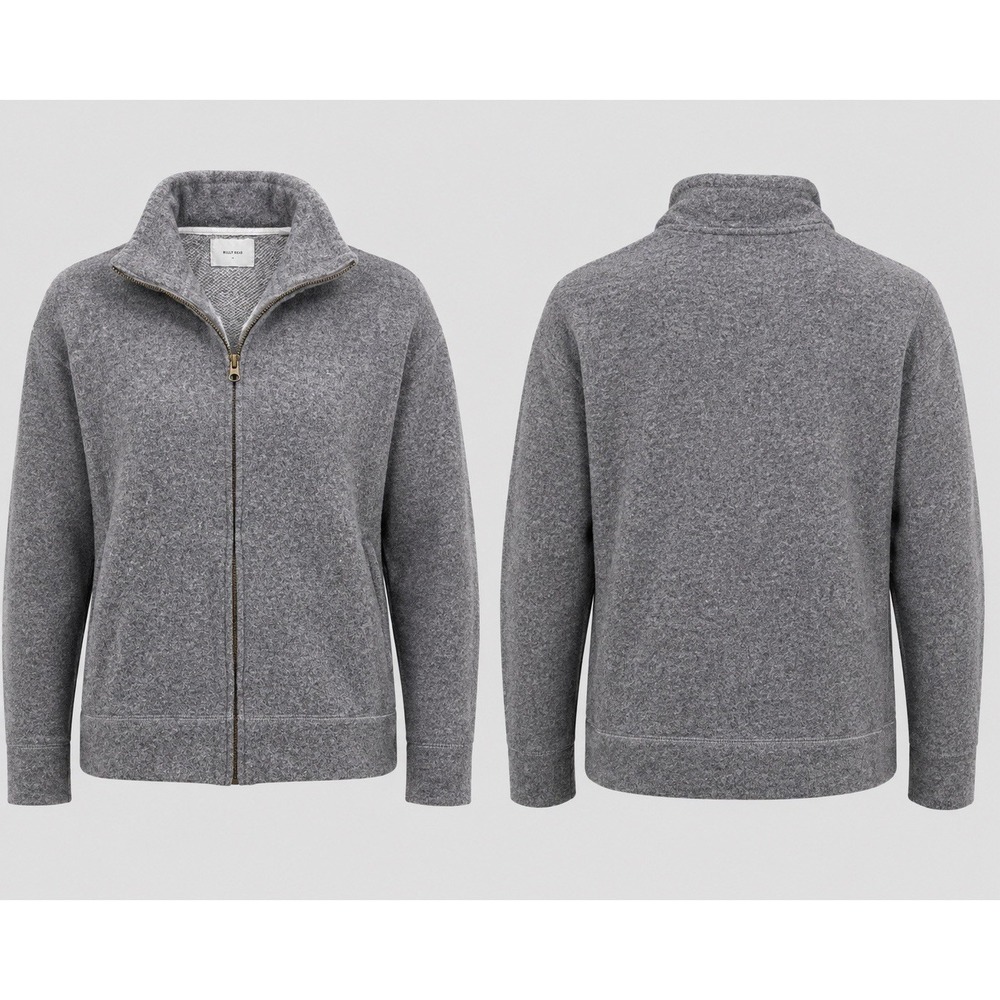 Billy Reid Full Zip Knit Jacket Mens LARGE WOOL BLEND COLLARED GRAY